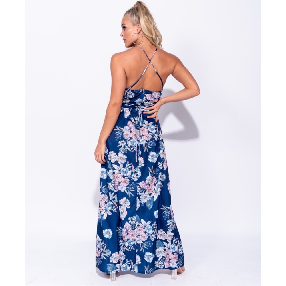 5 ⭐️ Caliente - Floral Thigh Slit Maxi Dress - Picture 7 of 8